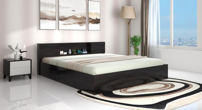 Hoshi Queen Bed Wenge (Wenge Finish, King Bed Size, Box Storage Type) by Urban Ladder - Design 1 Side View - 909722