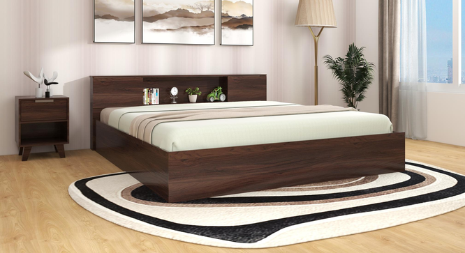 Hoshi Queen Bed Wenge (Walnut Finish, King Bed Size, Box Storage Type) by Urban Ladder - Design 1 Close View - 909815
