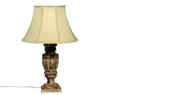 Distressed Wooden table lamp (Brown) by Urban Ladder - - 