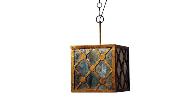 Gold checked iron ceiling lamp (Brown) by Urban Ladder - - 