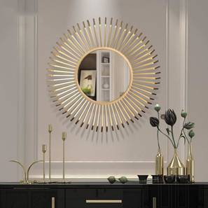 Gold Metal Round Wall Mirror
