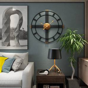 Wall Clocks Design Black Metal Round Analog Wall Clock