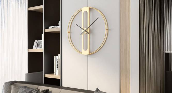 Modern  Decor Wall  Clock (Gold) by Urban Ladder - Cross View Design 1 - 914617