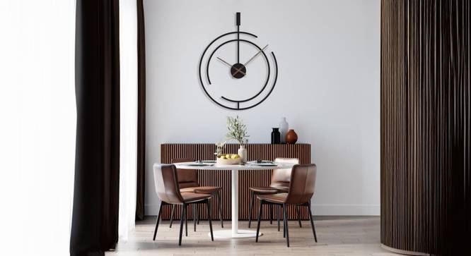Rustic Wall  Clock (Black) by Urban Ladder - Cross View Design 1 - 914622