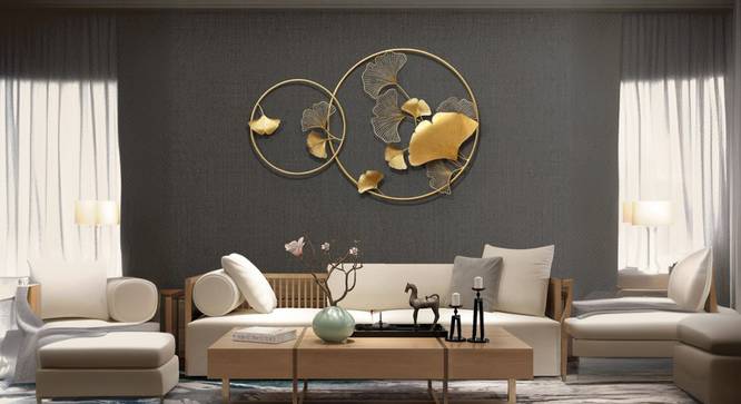 Double Circle Wall Art (Gold) by Urban Ladder - Cross View Design 1 - 914624