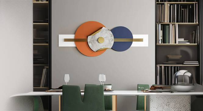 Blue And Orange Wall Decor Metal  Wall Art (Blue) by Urban Ladder - Cross View Design 1 - 914772
