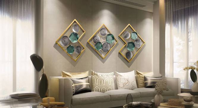 Lotus Leaves Wall Decor Metal Wall Art (Multicolor) by Urban Ladder - Cross View Design 1 - 914786