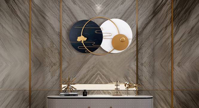 Black & White Metallic Plates Wall  Art (Multicolor) by Urban Ladder - Front View Design 1 - 914804
