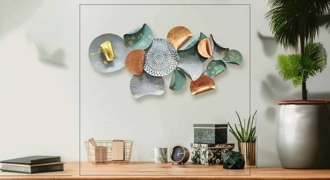 Gray And Green Abstract  Metal Wall Art (Grey) by Urban Ladder - Cross View Design 1 - 914891