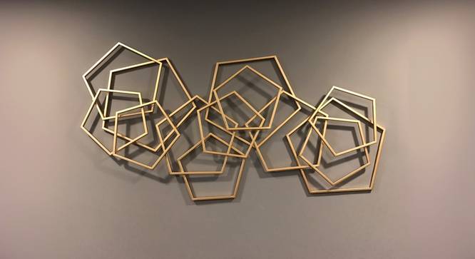Pentagon Gold  Metal  Wall  Art (Gold) by Urban Ladder - Cross View Design 1 - 914901