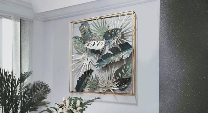 Elaeagnus Angustifolia And   Lupin Leaves Frame Metal Wall Art (Multicolor) by Urban Ladder - Front View Design 1 - 914913
