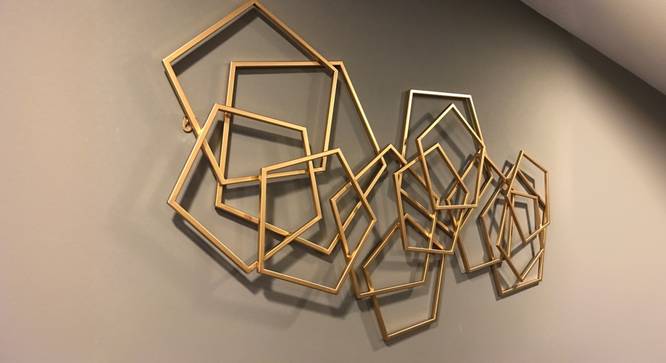 Pentagon Gold  Metal  Wall  Art (Gold) by Urban Ladder - Front View Design 1 - 914928
