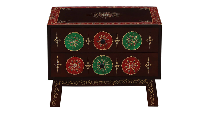 Hand-Painted Solid Wood Bedside Table In Multi-Colour (Handpainted Finish) by Urban Ladder - - 