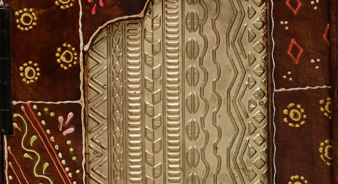 Hand-Painted Inlay Brass Solid Wood Cabinet In Multi-Colour (Handpainted Finish) by Urban Ladder - - 915035