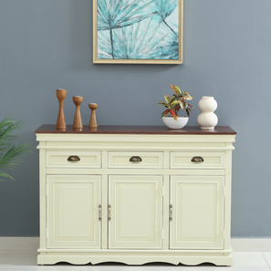 Crockery Unit Design Novebuk Solid Wood Sideboard in Tulip Finish