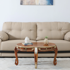Oval Coffee Tables Design Zeevo Oval Solid Wood Coffee Table in Teak Finish