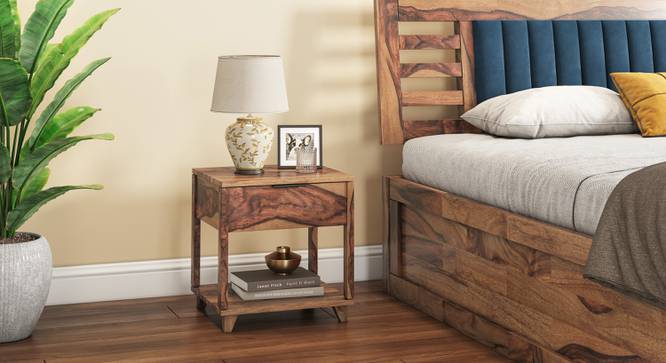 Capri Bedside Table (Teak Finish) by Urban Ladder - - 