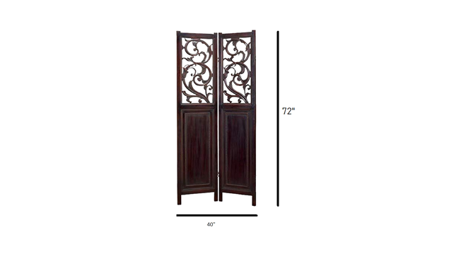 Irving Solid Wood 4 Panel Room Divider (Brown) by Urban Ladder - - 