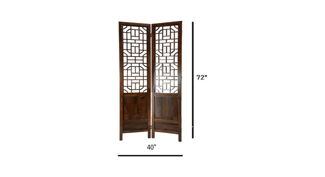 Lee Solid Wood 4 Panel Room Divider (Brown) by Urban Ladder - - 