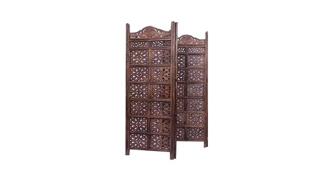Marvin Solid Wood 4 Panel Room Divider (Brown) by Urban Ladder - - 