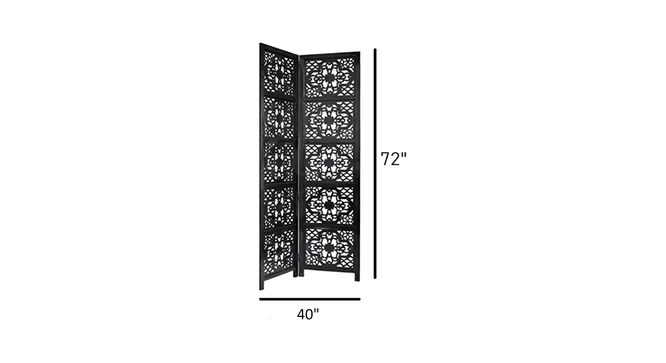 Daffy Solid Wood 4 Panel Room Divider (Brown) by Urban Ladder - - 