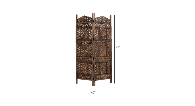 Lendall Solid Wood 4 Panel Room Divider (Brown) by Urban Ladder - - 