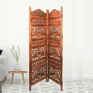Living Storage In Greater Noida Design Laurentine Solid Wood Room Divider in Brown Colour