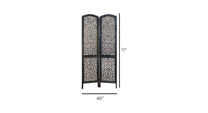 Elthea Solid Wood 4 Panel Room Divider (Brown) by Urban Ladder - - 