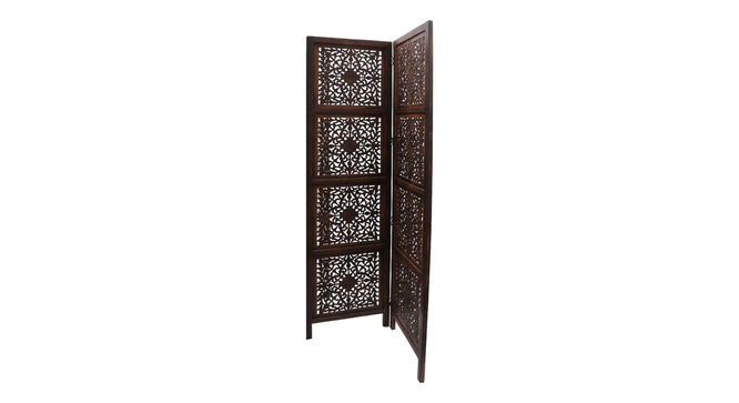 Florella Solid Wood 4 Panel Room Divider (Brown) by Urban Ladder - - 