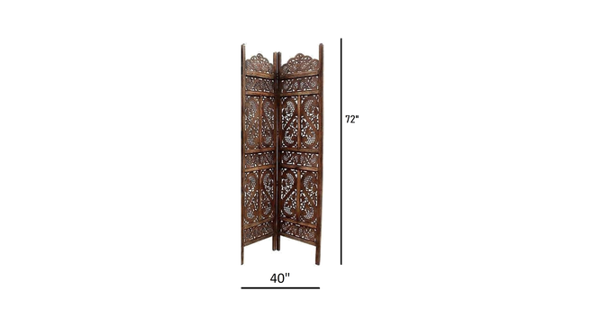 Olida Solid Wood 4 Panel Room Divider (Brown) by Urban Ladder - - 