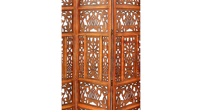 Laurentina Solid Wood 4 Panel Room Divider (Brown) by Urban Ladder - - 