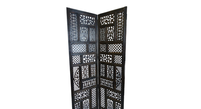Kalei Solid Wood 4 Panel Room Divider (Brown) by Urban Ladder - - 
