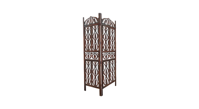 Taylin Solid Wood 4 Panel Room Divider (Brown) by Urban Ladder - - 