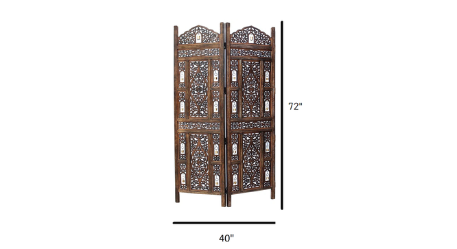 Jacilynn Solid Wood 4 Panel Room Divider (Brown) by Urban Ladder - - 