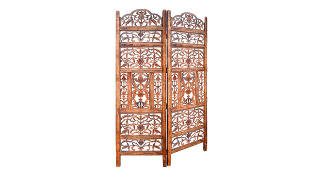 Jolanta Solid Wood 4 Panel Room Divider (Brown) by Urban Ladder - - 