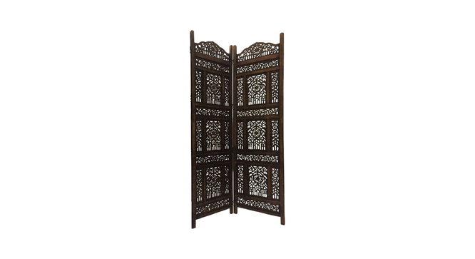 Laurynn Solid Wood 4 Panel Room Divider (Brown) by Urban Ladder - - 