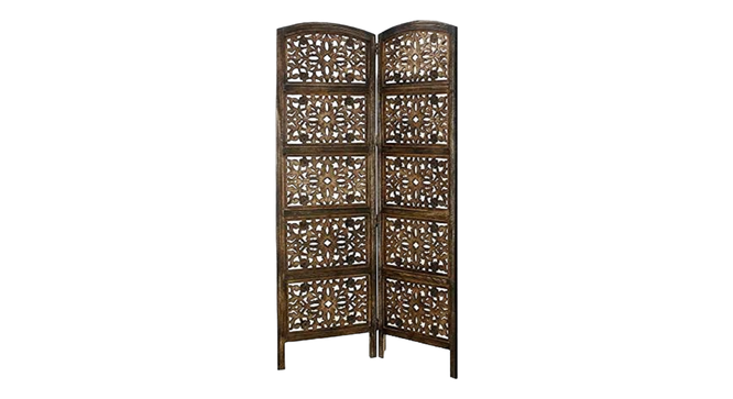 Lyndall Solid Wood 4 Panel Room Divider (Brown) by Urban Ladder - - 