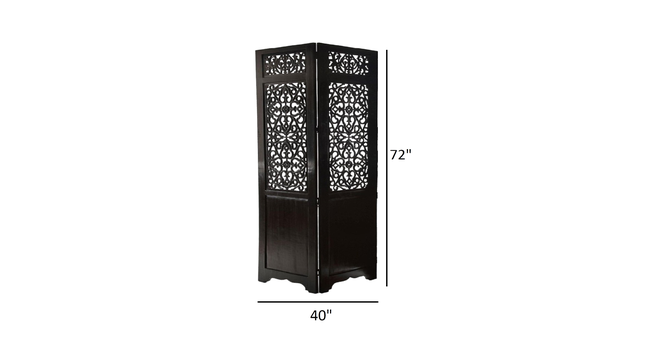 Livvy Solid Wood 4 Panel Room Divider (Brown) by Urban Ladder - - 