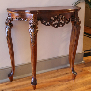 Console Table Design Maroc Solid Wood Console Table in Brown Finish