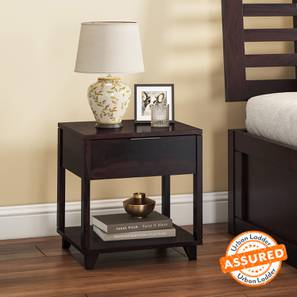 Capri Solid Wood Bedside Table in Mahogany Finish-image-29