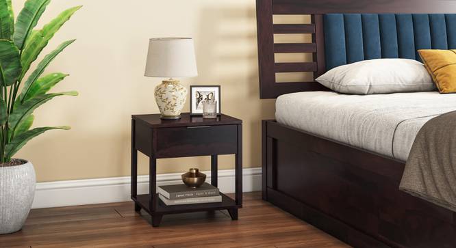 Capri Bedside Table (Mahogany Finish) by Urban Ladder - - 916158