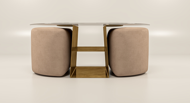 Elite Trapezio Space Saving Coffee Table Set (Beige Finish) by Urban Ladder - - 