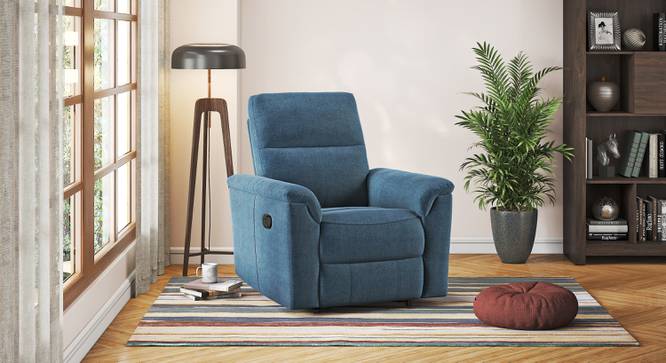 Jenson 1 Seater Fabric Recliner (One Seater, Baltic Blue) by Urban Ladder - - 