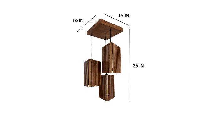 Trikona Brown Solid Wood Cluster Hanging Light (Brown) by Urban Ladder - Cross View Design 1 - 916338