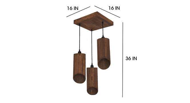 Cedar Brown Solid Wood Cluster Hanging Light (Brown) by Urban Ladder - Cross View Design 1 - 916339