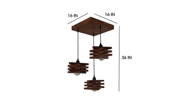 Star Brown Solid Wood Cluster Hanging  Light (Brown) by Urban Ladder - Cross View Design 1 - 916340