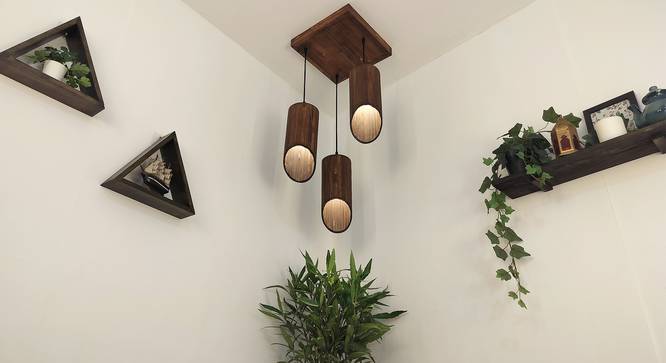 Cedar Brown Solid Wood Cluster Hanging Light (Brown) by Urban Ladder - Rear View Design 1 - 916343