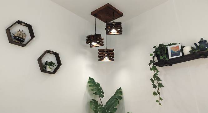 Star Brown Solid Wood Cluster Hanging  Light (Brown) by Urban Ladder - Rear View Design 1 - 916344
