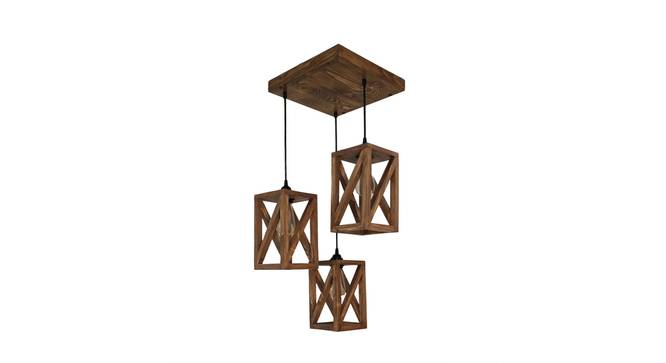 Symmetric Brown Solid Wood Cluster Hanging  Light (Brown) by Urban Ladder - Front View Design 1 - 916376