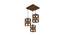 Symmetric Brown Solid Wood Cluster Hanging  Light (Brown) by Urban Ladder - Front View Design 1 - 916376